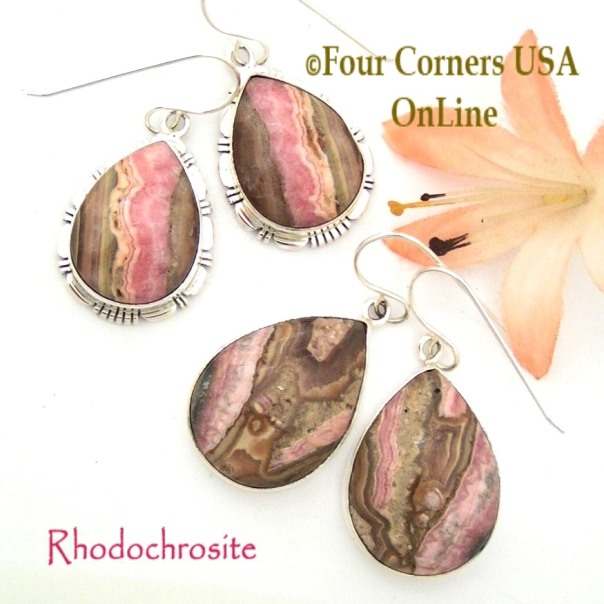 Chocolate Rhodochrosite Navajo Silver Jewelry at Four Corners USA OnLine