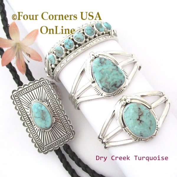 Dry Creek Turquoise Cuff Bracelets Four Corners USA OnLine Native American Jewelry Collection