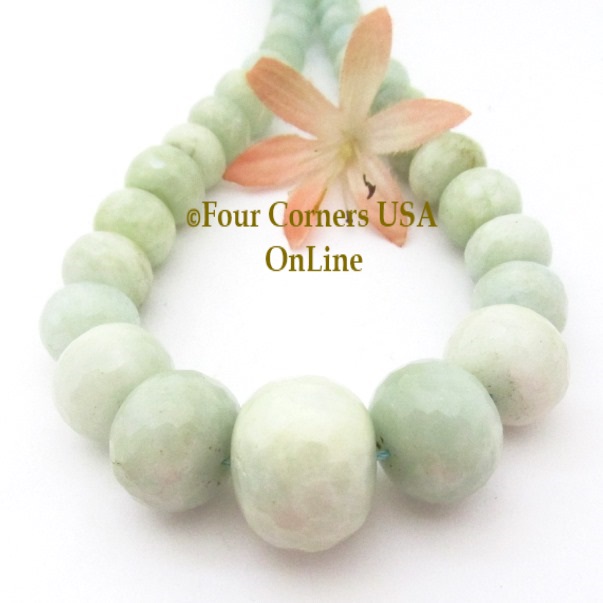 Aquamarine 8 to 23mm Faceted Rondelle Graduated Bead Strand #6 Four Corners USA OnLine Jewelry Making Supplies