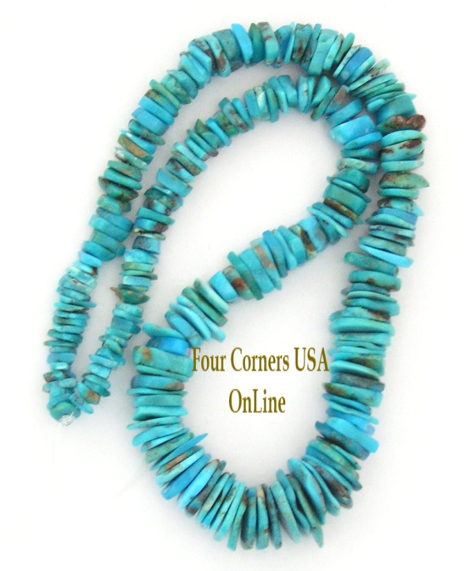 Graduated FreeForm Slice Kingman Turquoise Beads Designer 16 Inch Strand Jewelry Making Supplies GFF01