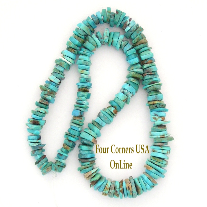 Graduated FreeForm Slice Kingman Turquoise Beads Designer 16 Inch Strand Jewelry Making Supplies GFF03