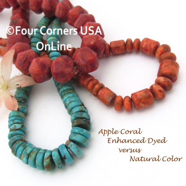 3mm Heishi Apple Coral Organic Beads 22 Inch Strand AC-13010