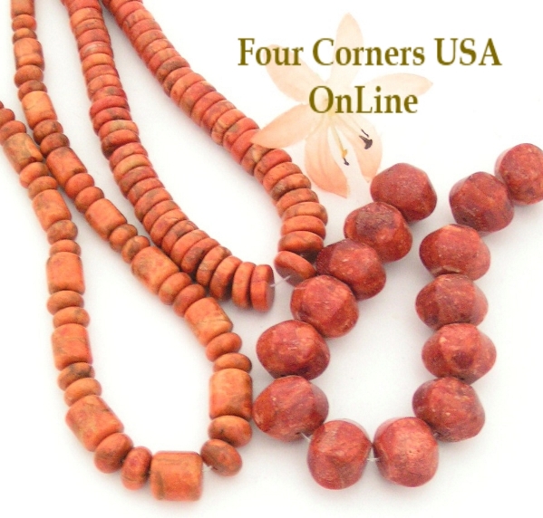 Organic Apple Coral Bead Strands for Southwest Jewelry Designs Four Corners USA Online Beading Jewelry Making Supplies