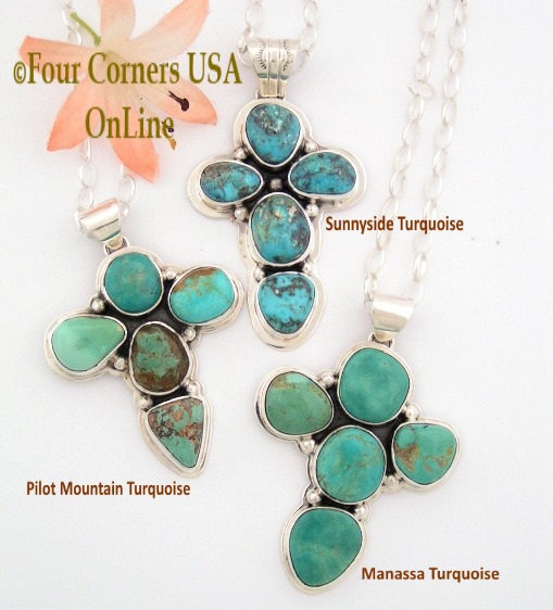 Chunky Turquoise Cross Jewelry Four Corners USA OnLine Native American Treasures