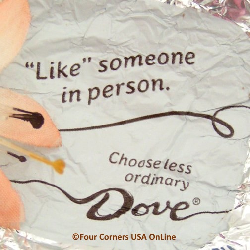 Like Someone in Person Dove Chocolate quirky little wrapper message