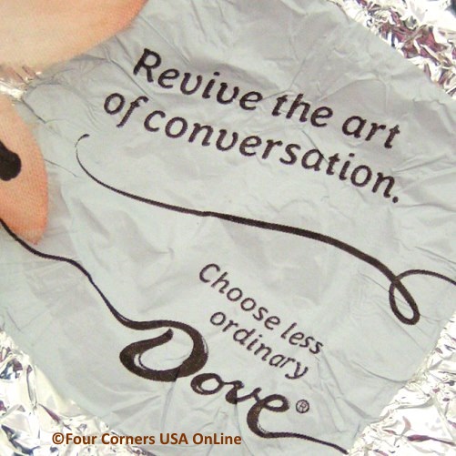 Revive the Art of Conversation Dove Chocolate quirky little wrapper message