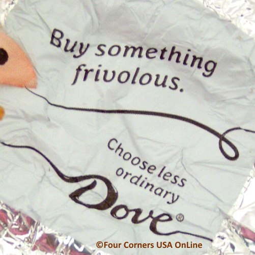 Buy Something Frivolous Dove Chocolate quirky little wrapper message
