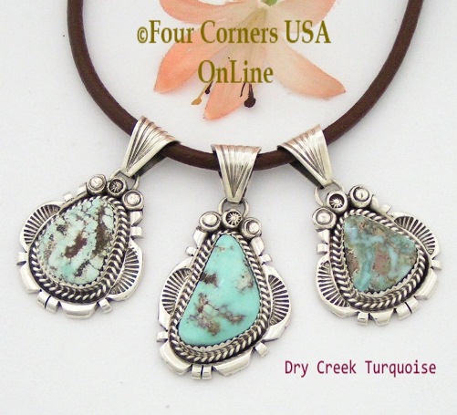 Dry Creek Turquoise Pendants Navajo Harry Spencer Four Corners USA OnLine