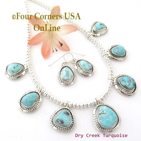 Dry Creek Turquoise Fine Jewelry Set Navajo Robert Concho Four Corners USA OnLine Native American Silver Jewelry