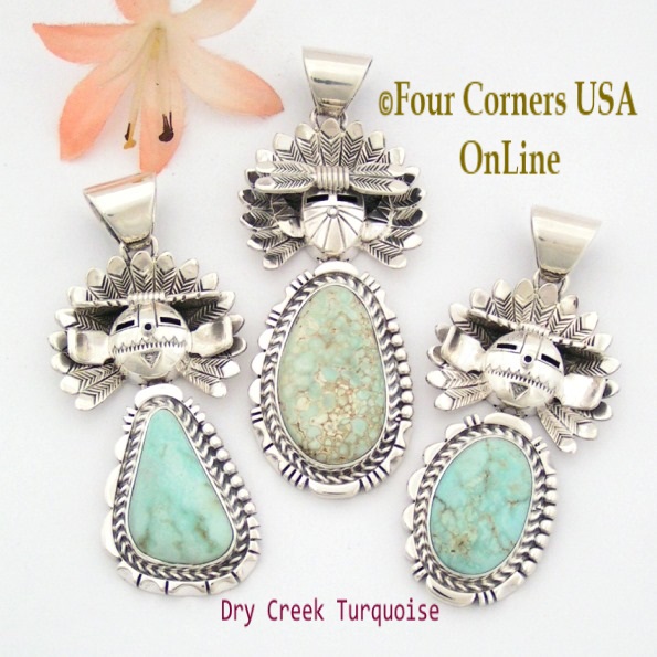 Dry Creek Turquoise Moveable Kachina Pendants Four Corners USA OnLine