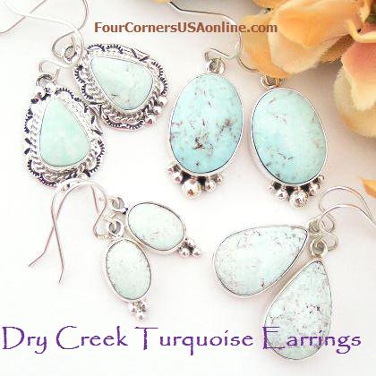 Dry Creek Turquoise Earrings Four Corners USA Native American Jewelry