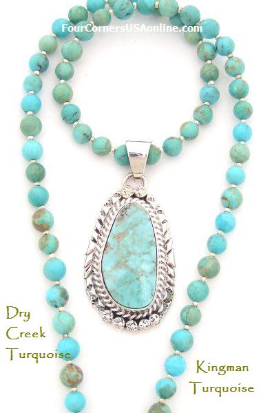 Dry Creek Turquoise Pendants Necklaces Jewelry Sets Four Corners USA OnLine Native American Jewelry