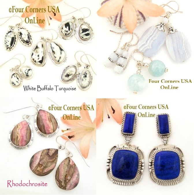 Shop Native American made and Artisan handcrafted Earrings at Four Corners USA OnLine