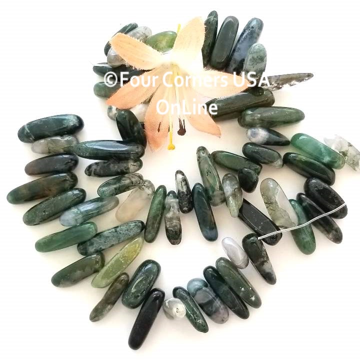 Moss Agate Beads On Sale Now at Four Corners USA OnLine Jewelry Making Beading Craft Supplies