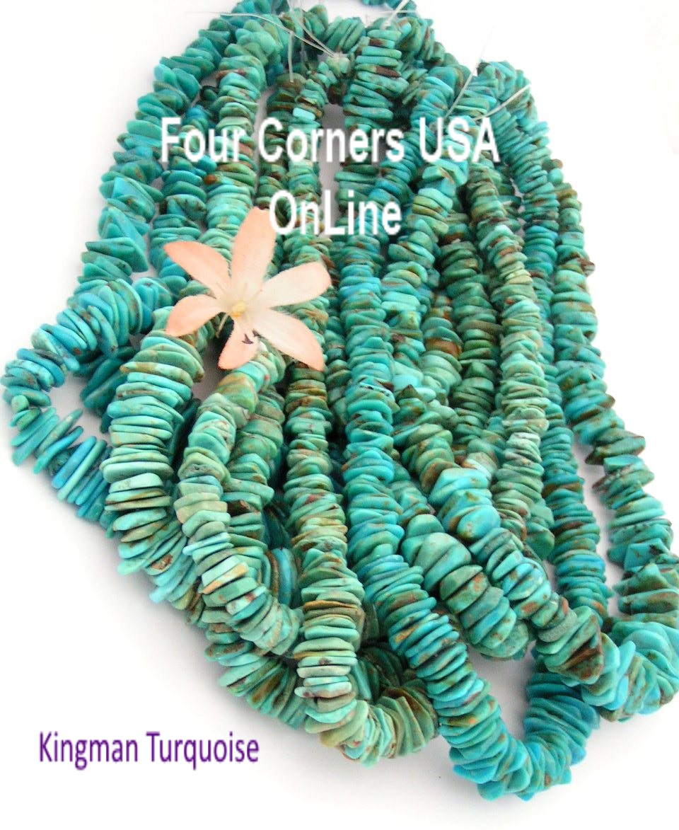 Graduated Arizona Kingman Turquoise Bead Strands Four Corners USA OnLine Jewelry Making Supplies