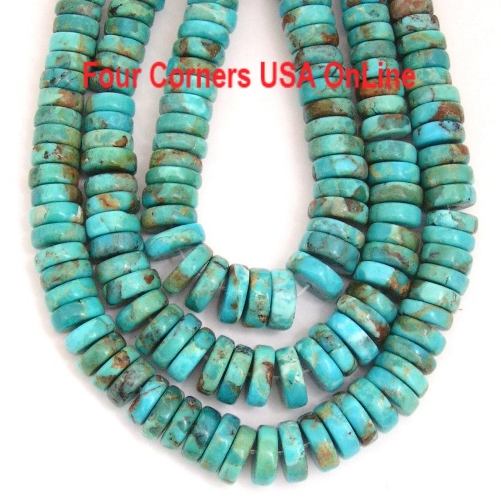 Kingman Turquoise Graduated Long Beads, 5-6 bead sets (one Set)