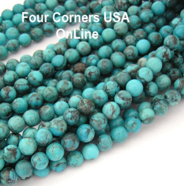 Round Kingman Turquoise Bead Strands Four Corners USA OnLine Jewelry Supplies