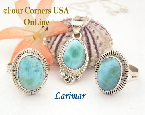 Larimar Jewelry by Navajo Robert Concho and Shirley Henry Four Corners USA OnLine