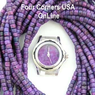 Mohave Purple Turquoise Watch Face and Bead Strands