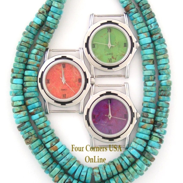 Southwest Turquoise Stone Coral Watch Faces at Four Corners USA OnLine
