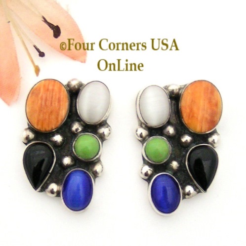 Multi Color Multi Stone Earrings Four Corners USA OnLine Four Corners USA OnLine Native American Jewelry