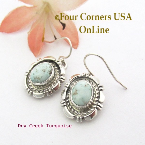 Dry Creek Turquoise Earrings Four Corners USA OnLine Native American Silver Jewelry