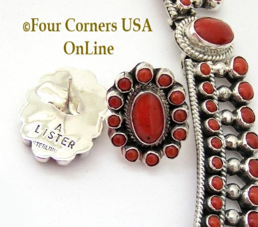 Coral Fine Jewelry Necklace Set Navajo Alice Lister Four Corners USA OnLine Native American Jewelry