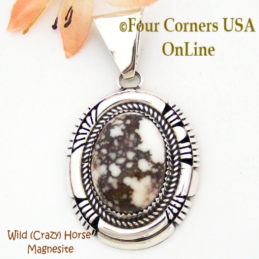 Wild Horse Crazy Horse Magnesite Four Corners USA OnLine Native American Silver Jewelry
