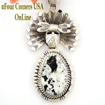White Turquoise Moveable Kachina Navajo Freddy Charley Four Corners USA OnLine Native American Jewelry
