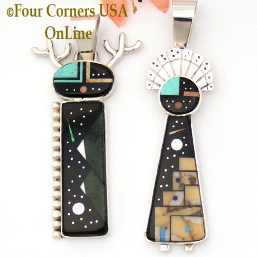 Kachina Dancer Pendants Navajo Artisan Calvin Desson Four Corners USA OnLine Native American Jewelry Art