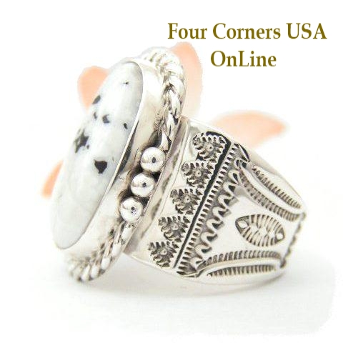 Men's Native American Rings White Turquoise Jewelry Four Corners USA OnLine