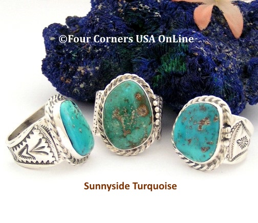 Sunnyside Turquoise Rings Four Corners USA OnLine Native American Jewelry