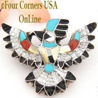 Thunderbird Inlay Pin Pendant Four Corners USA OnLine Native American Jewelry