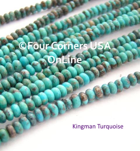 Arizona Kingman Turquoise Rondelle Bead Strands Four Corners USA OnLine Jewelry Making Supplies