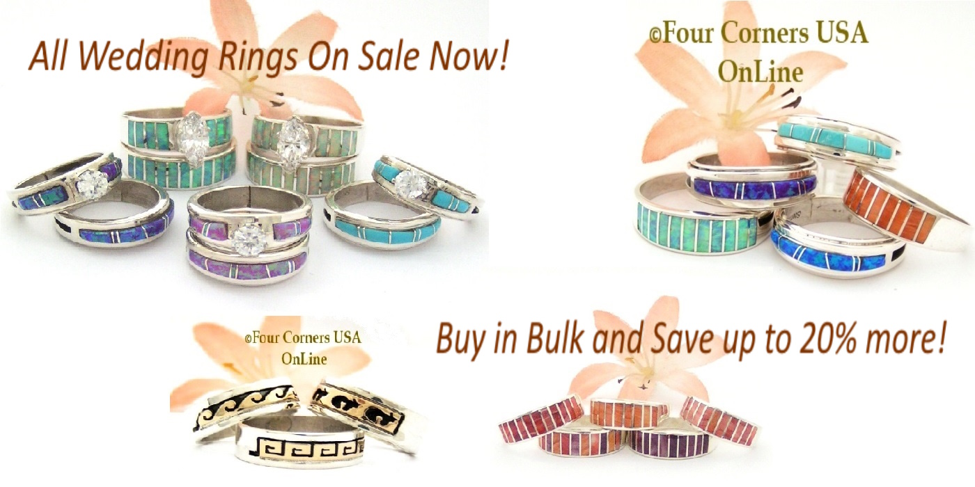 Bulk Discounts on Navajo Wedding Inlay Rings