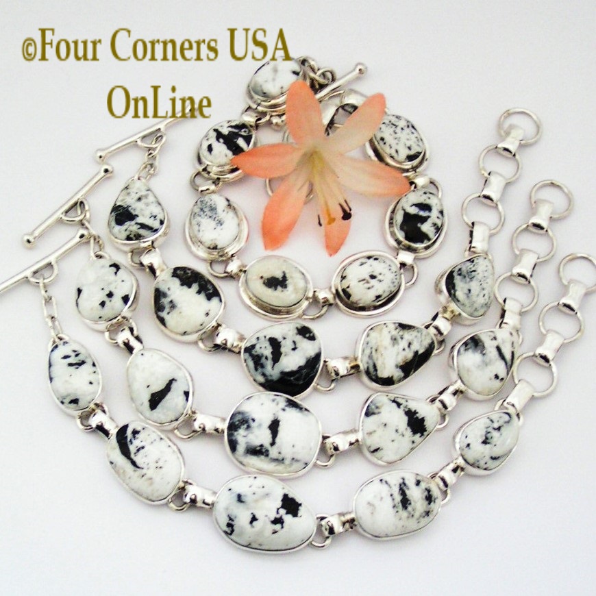 Sacred White Buffalo Jewelry Turquoise Bracelets Sacred White Buffalo Turquoise Adjule Link Bracelets Four Corners Usa Online Native American Silver Jewelry