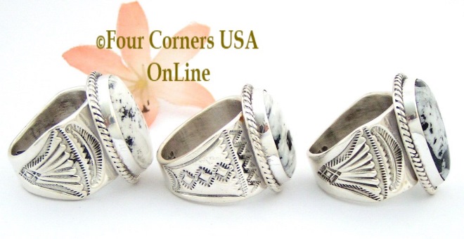 White Turquoise Rings Four Corners USA OnLine Native American Jewelry