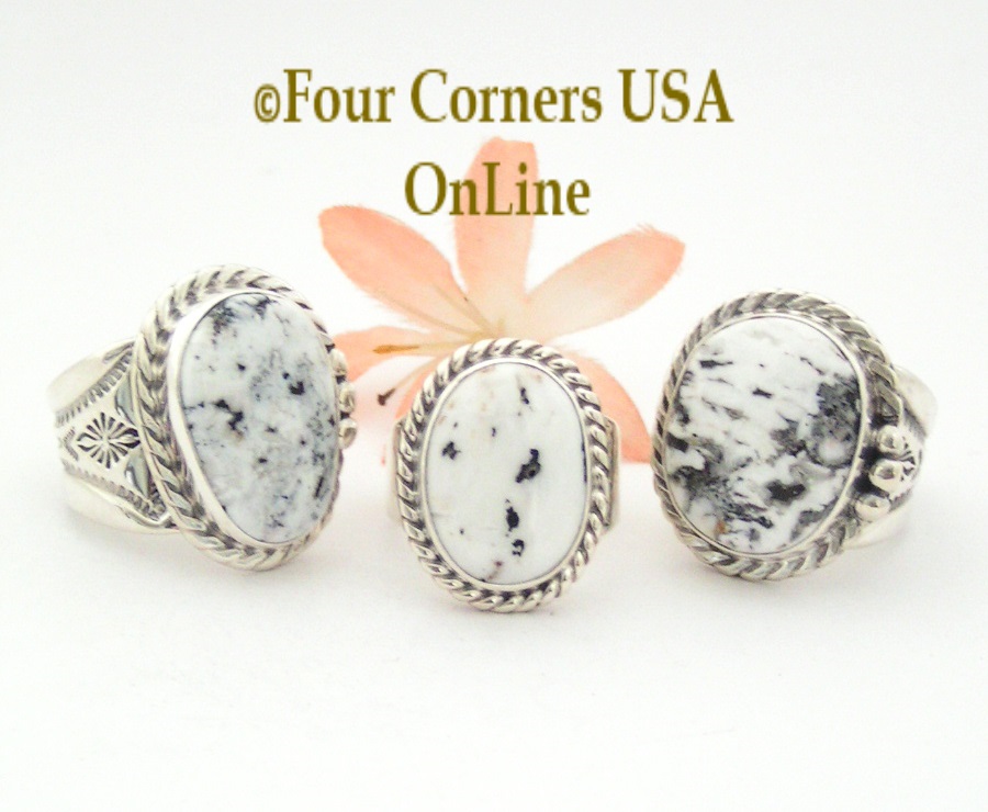 Sacred White Buffalo Turquoise Rings Four Corners USA OnLine Native American Jewelry